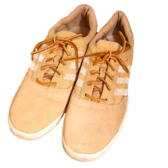 ADIDAS Cream & White Canvas Sneakers w/ Leather Laces, 11.5 main image 4